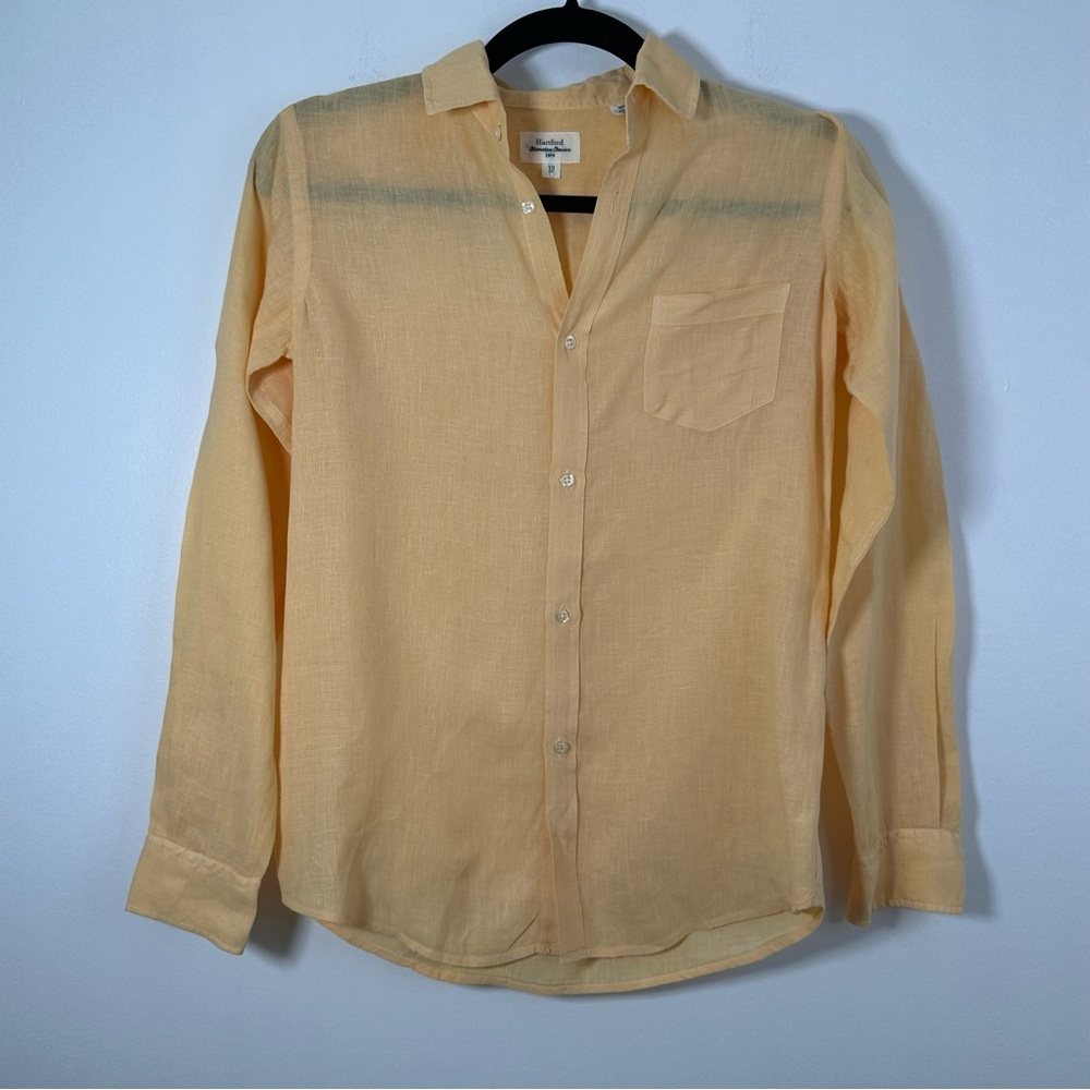 Hartford Alternative Classics 1979 100% Linen Button Down Boys Size 12